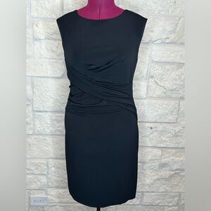 Banana Republic Sheath Dress LBD Size 12 Ruched Waist  Front and Back Sleeveless